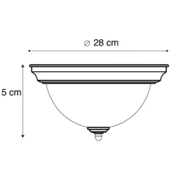 Klassische Deckenleuchte braun opal - Classico