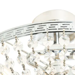 Klassische Deckenleuchte aus Stahl mit Kristall, 3-flammig – Mondrian