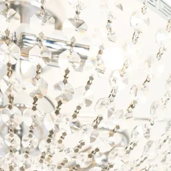 Klassische Deckenleuchte aus Stahl mit Kristall, 3-flammig – Mondrian