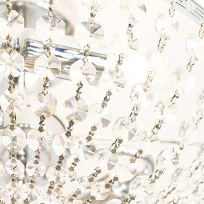 Klassische Deckenleuchte aus Stahl mit Kristall, 3-flammig – Mondrian