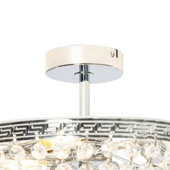 Klassische Deckenleuchte aus Stahl mit Kristall, 3-flammig – Mondrian