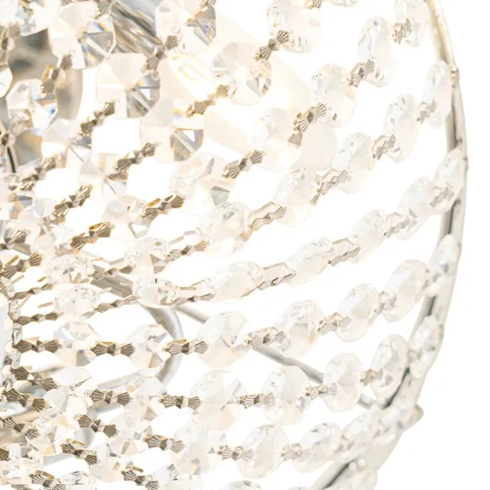 Klassische Deckenleuchte aus Stahl mit Kristall, 3-flammig – Mondrian