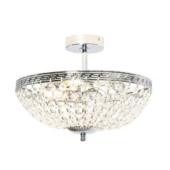 Klassische Deckenleuchte aus Stahl mit Kristall, 3-flammig – Mondrian