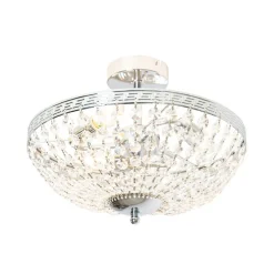 Klassische Deckenleuchte aus Stahl mit Kristall, 3-flammig – Mondrian