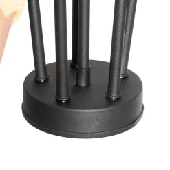 Klassische Hängelampe schwarz mit Lampenschirm gold 5-flammig - Nona