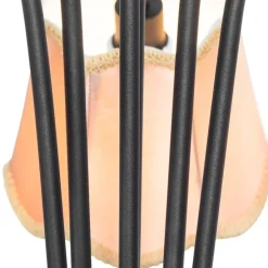 Klassische Hängelampe schwarz mit Lampenschirm gold 5-flammig - Nona