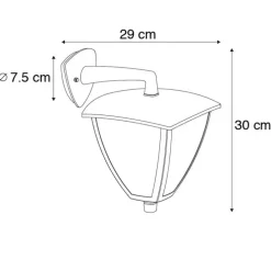 Klassische Laterne für den Außenbereich mit dunkelgrauer Schutzart IP44 - Platar