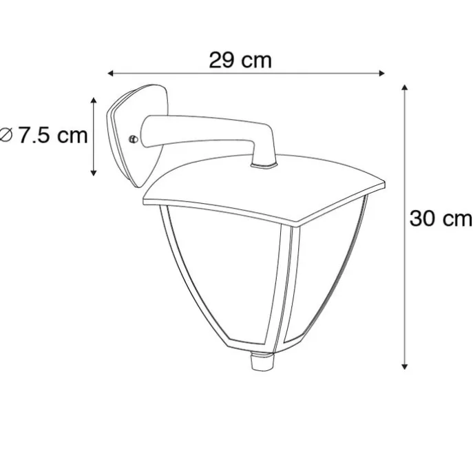 Klassische Laterne für den Außenbereich mit dunkelgrauer Schutzart IP44 - Platar