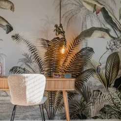 Klassische Pendelleuchte Gold mit Seil - Animal Monkey