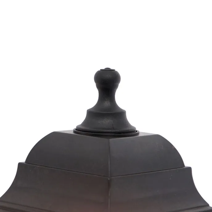 Klassische schwarze Außenwandleuchte mit Bewegungsmelder – Capital