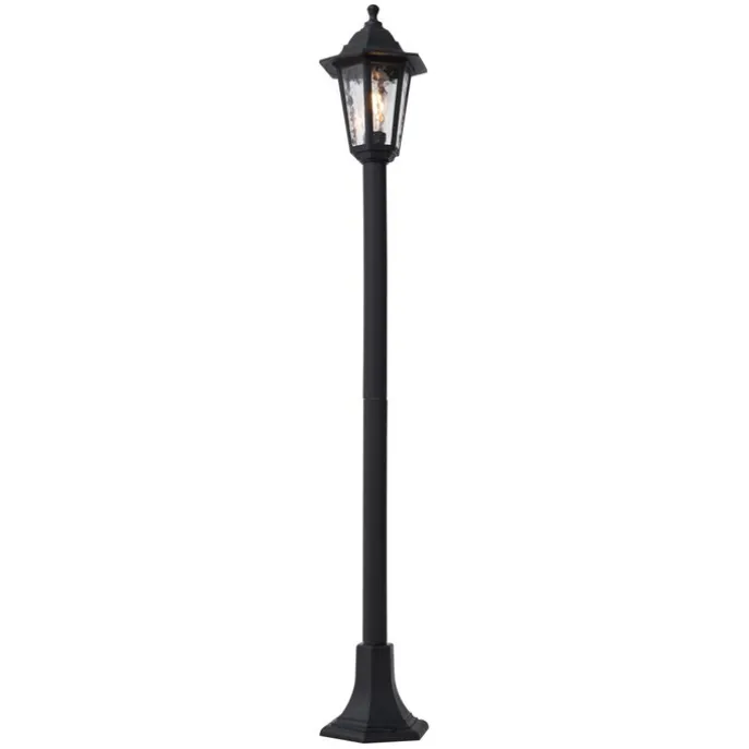 Klassische Wegeleuchte schwarz 122cm IP44 - New Haven Gehämmert