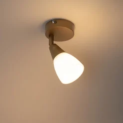 Klassischer Deckenstrahler Gold mit Milchglas - Madi