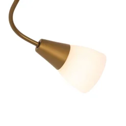 Klassischer Deckenstrahler Gold mit Milchglas rund 3-flammig – Madi