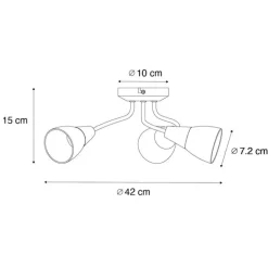 Klassischer Deckenstrahler Gold mit Milchglas rund 3-flammig – Madi