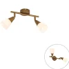 Klassischer Deckenstrahler Gold mit Milchglas 2-flammig - Madi
