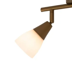 Klassischer Deckenstrahler Gold mit Milchglas 2-flammig - Madi