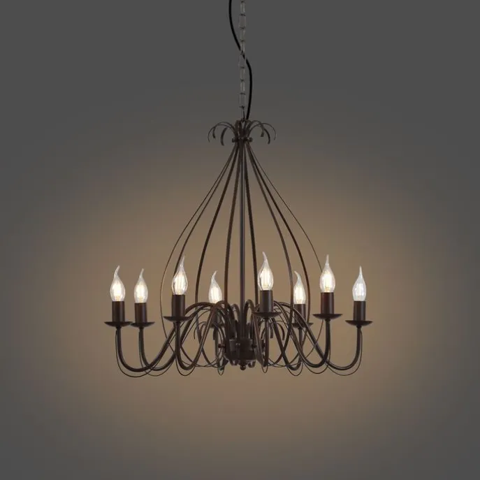 Klassischer Kronleuchter Rostbraun 8-flammig - Giuseppe