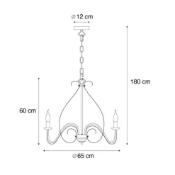 Klassischer Kronleuchter Rostbraun 8-flammig - Giuseppe