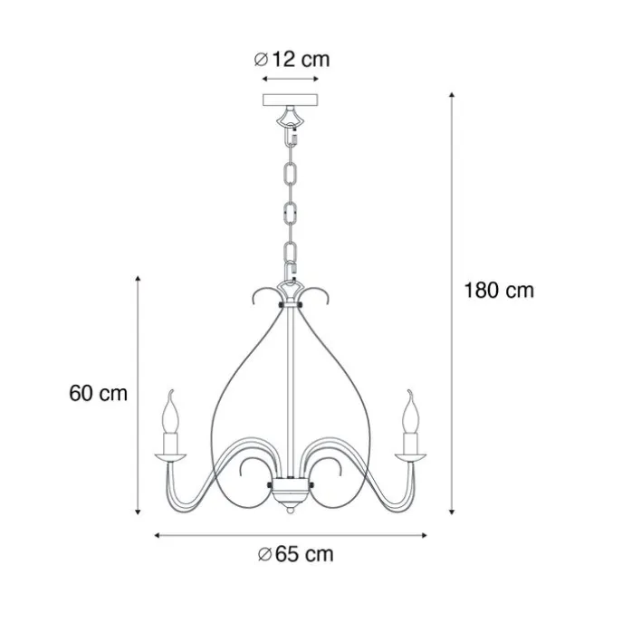 Klassischer Kronleuchter Rostbraun 8-flammig - Giuseppe