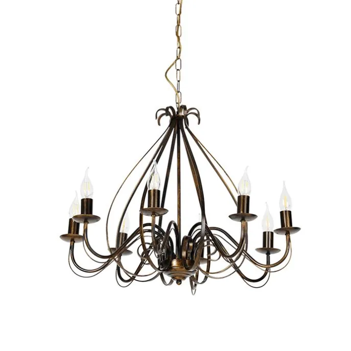 Klassischer Kronleuchter Antikgold 8 Lichter - Giuseppe 8