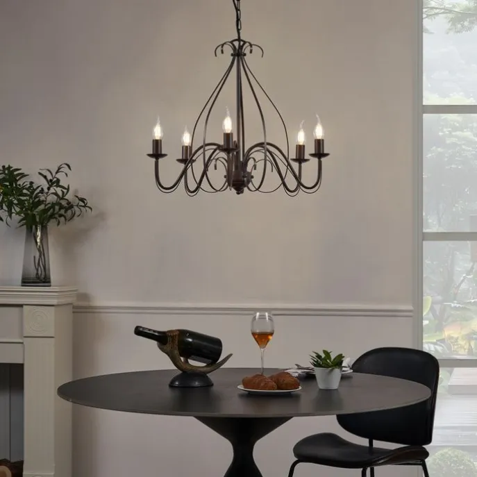 Klassischer Kronleuchter Rostbraun 5-flammig - Giuseppe