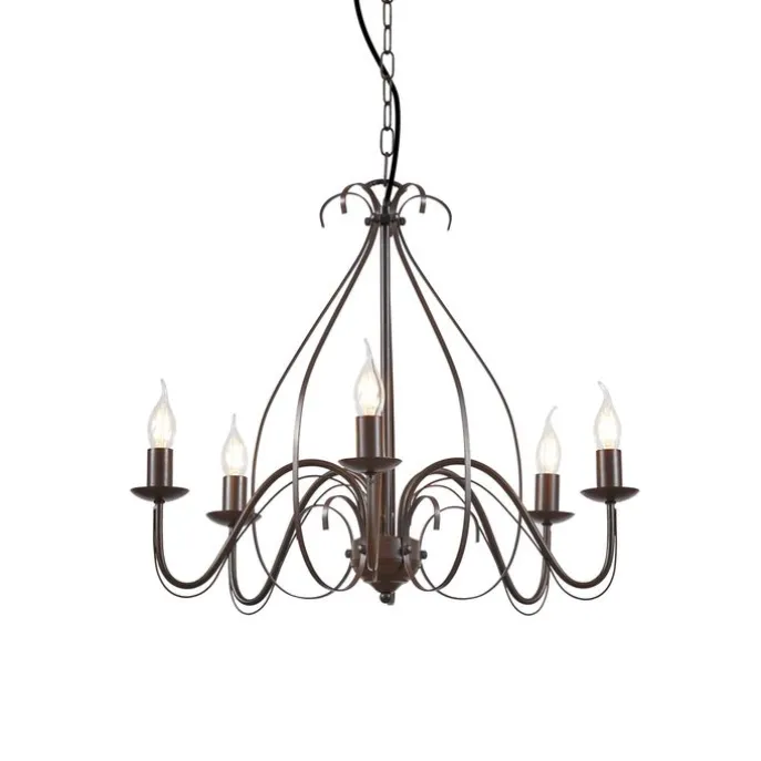 Klassischer Kronleuchter Rostbraun 5-flammig - Giuseppe