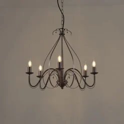 Klassischer Kronleuchter Rostbraun 5-flammig - Giuseppe