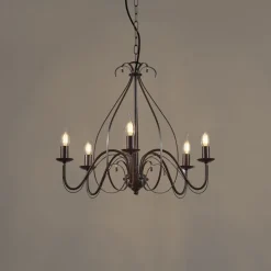 Klassischer Kronleuchter Rostbraun 5-flammig - Giuseppe