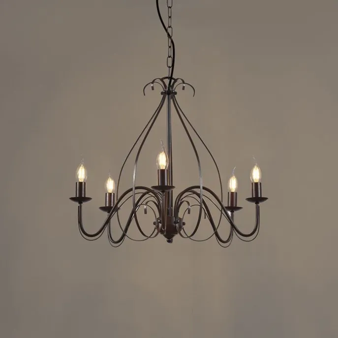 Klassischer Kronleuchter Rostbraun 5-flammig - Giuseppe