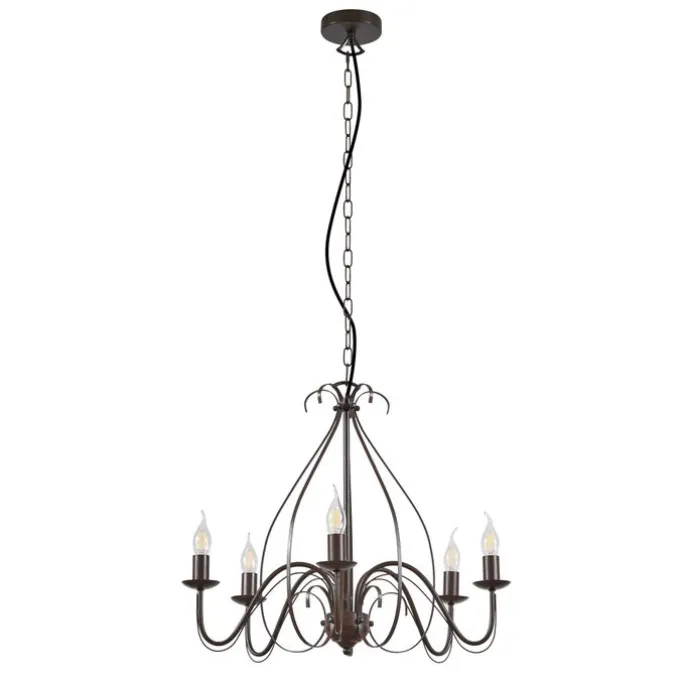 Klassischer Kronleuchter Rostbraun 5-flammig - Giuseppe