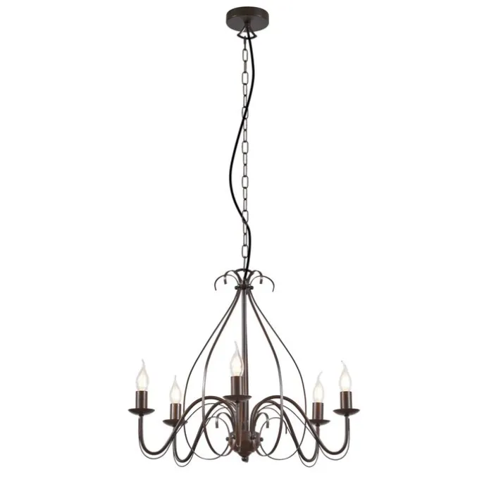 Klassischer Kronleuchter Rostbraun 5-flammig - Giuseppe