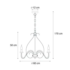 Klassischer Kronleuchter Rostbraun 5-flammig - Giuseppe