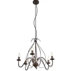 Klassischer Kronleuchter Rostbraun 5-flammig - Giuseppe