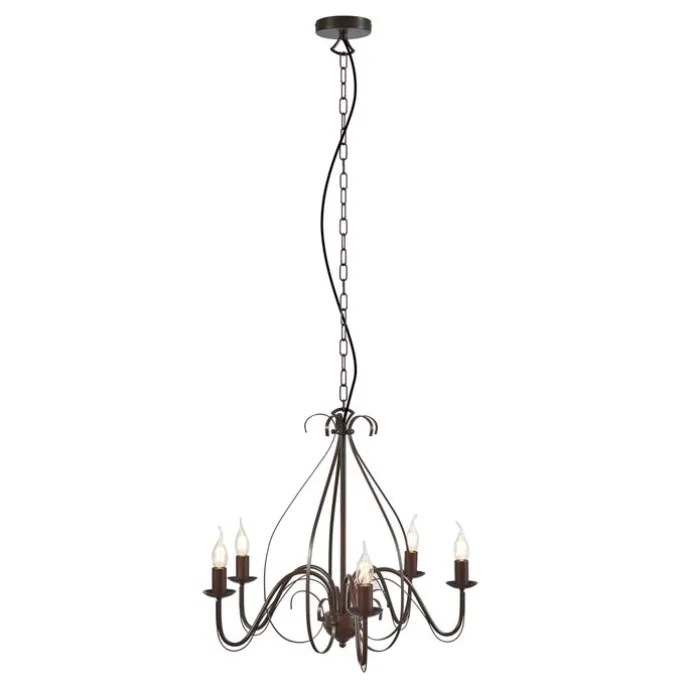 Klassischer Kronleuchter Rostbraun 5-flammig - Giuseppe