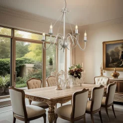 Klassischer Kronleuchter Creme 5-flammig - Giuseppe