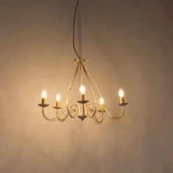 Klassischer Kronleuchter Creme 5-flammig - Giuseppe