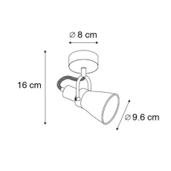 Klassischer, verstellbarer Deckenstrahler Kupfer - Jos