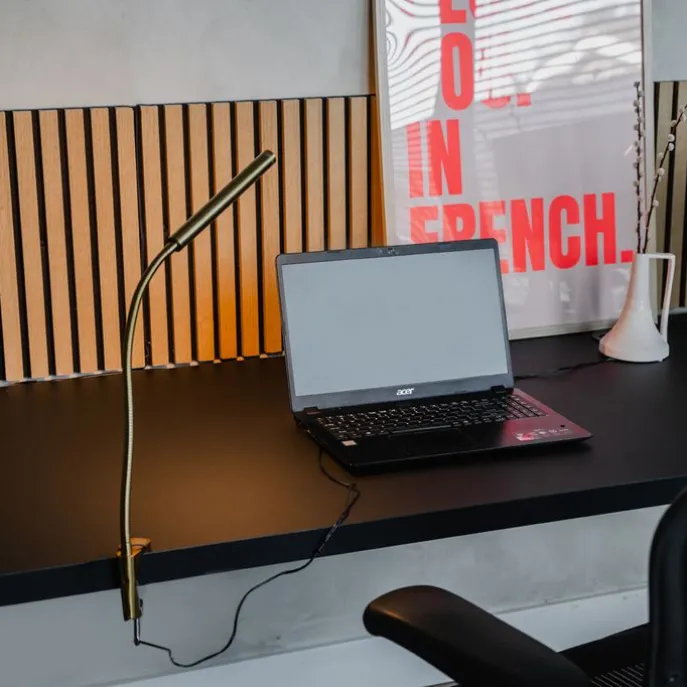 Klemm-Schreibtischleuchte Messing inkl. LED mit Touchdimmer - Lionard