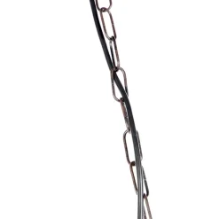 Kronleuchter braun plissiert creme Klemmkappe 5-Licht - Giuseppe