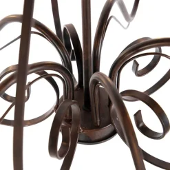 Kronleuchter braun plissiert creme Klemmkappe 5-Licht - Giuseppe