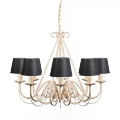 Kronleuchter creme mit Klemmkappe 12 cm schwarz - Giuseppe 8