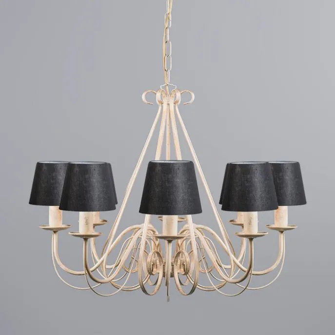 Kronleuchter creme mit Klemmkappe 12 cm schwarz - Giuseppe 8