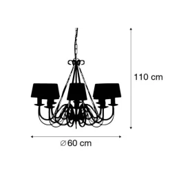Kronleuchter creme mit Klemmkappe 12 cm schwarz - Giuseppe 8
