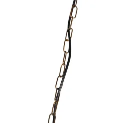 Kronleuchter Gold mit plissierter Clamp Cap Creme 5-Licht - Botanica