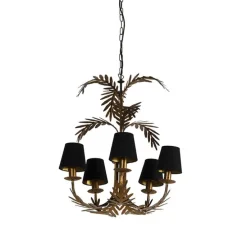 Kronleuchter Gold mit schwarzen Farbtönen 5-Licht - Botanica