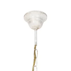 Kronleuchter weiße plissierte cremefarbene Klemmkappe 5-Licht - Giuseppe