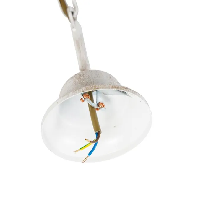 Kronleuchter weiße plissierte cremefarbene Klemmkappe 5-Licht - Giuseppe