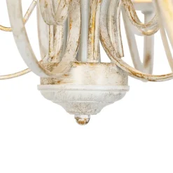 Kronleuchter weiße plissierte cremefarbene Klemmkappe 5-Licht - Giuseppe