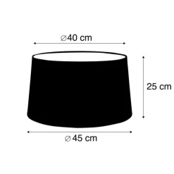 Lampenschirm aus Leinen Dunkelgrau Rund Abgeschrägt 45/40/25