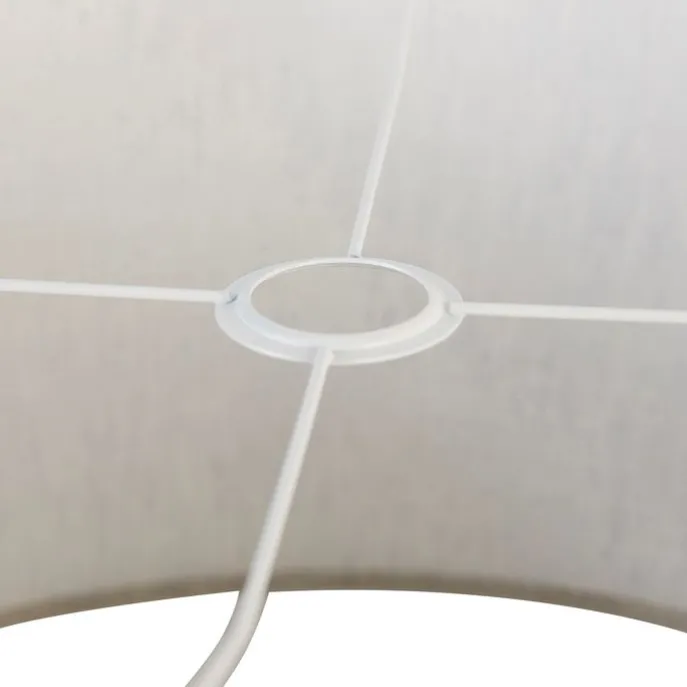 Lampenschirm aus Stoff Hellgrau Rund 50/50/25